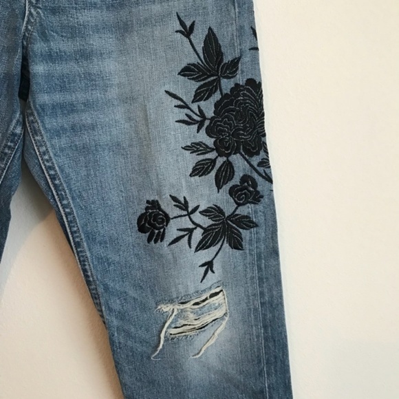 Rag & Bone Marilyn Embroidered floral Crop Jean 26 high waist baggy mom - Picture 8 of 8